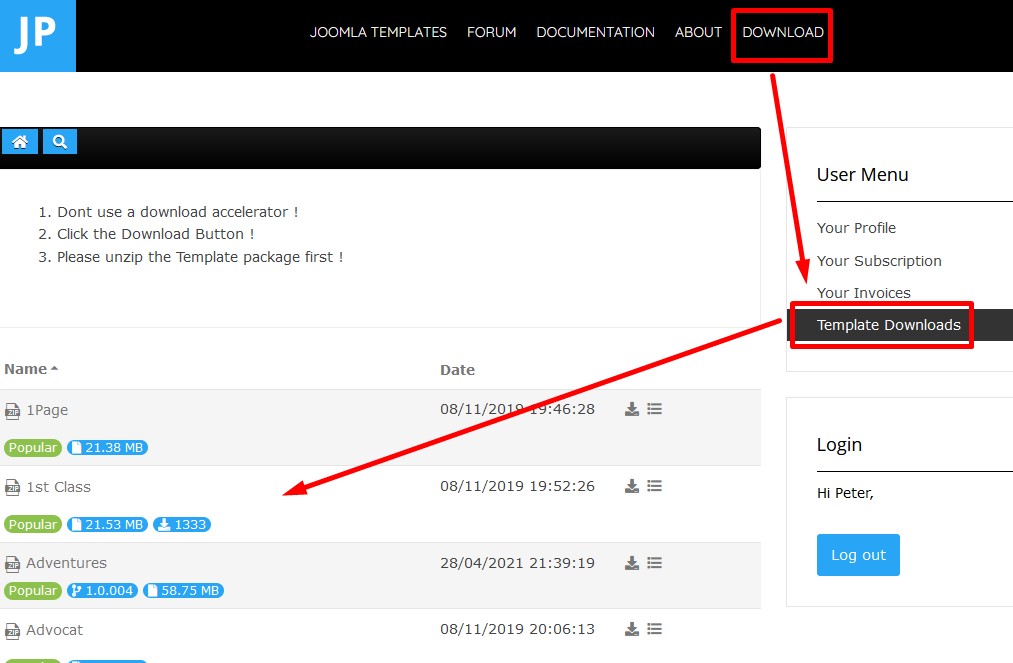 Download your theme