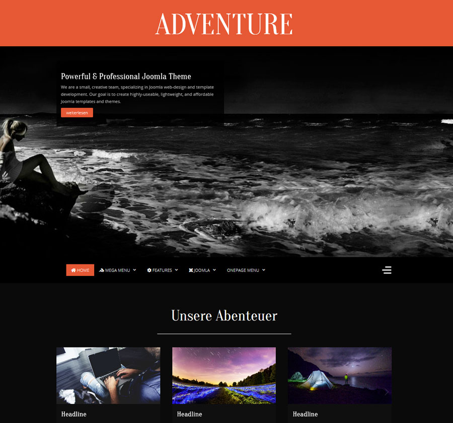 Joomla Template Adventure