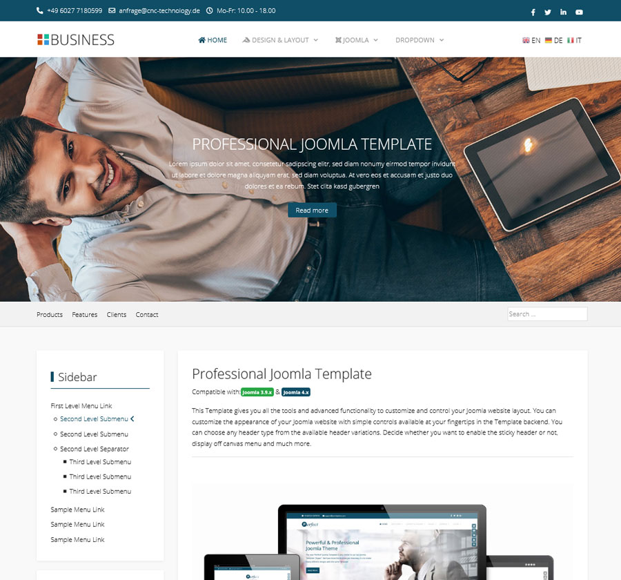 Joomla Template Fago