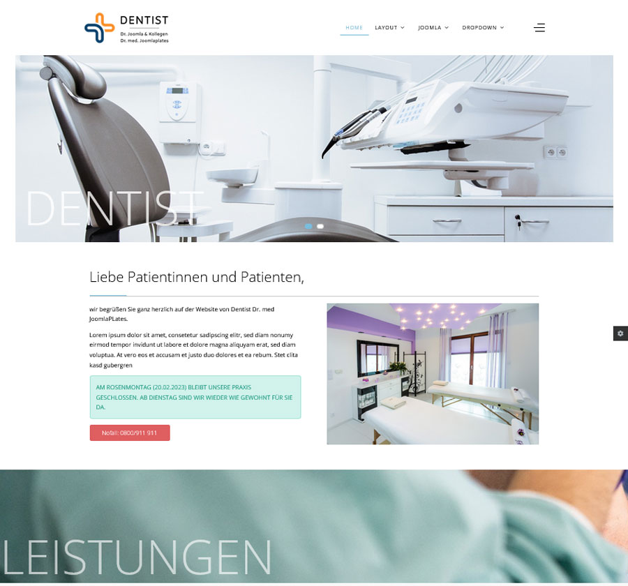 Joomla Template Dentist